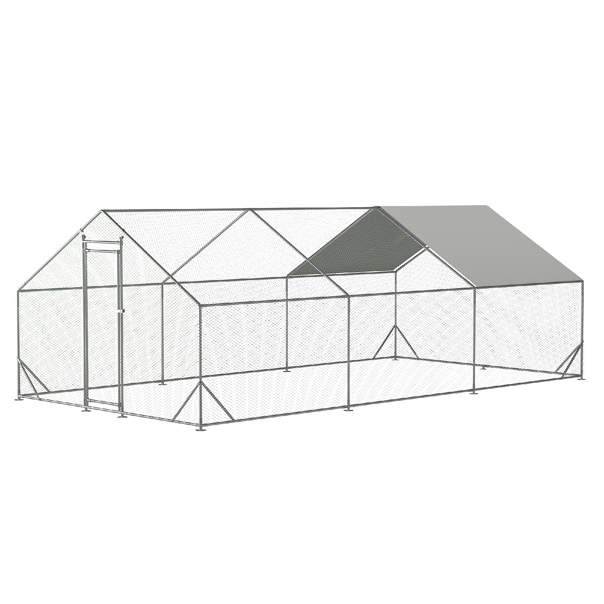BlackTeck Galvanized Wire Chicken Coop — 10ft. x 20ft. x 6.56ft., Waterproof and Anti-Ultraviolet Cover, Walk-In, Model# N2-184738